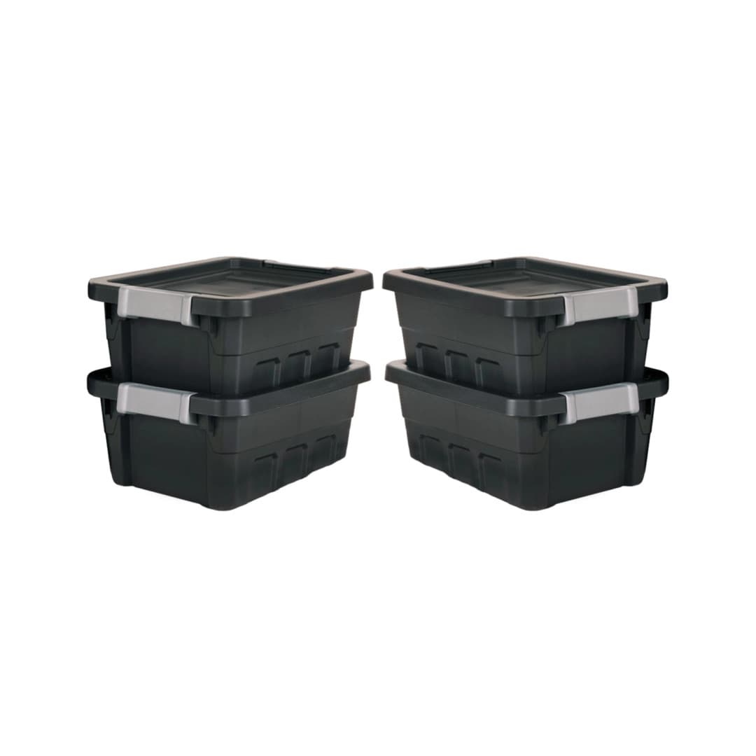 Small Stackable Storage Totes - 4 pack